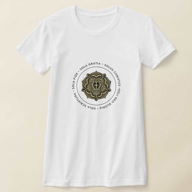 Women's 5 Solas Tee - White (Laydown)