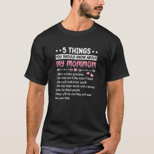 Womens 5 Things About My Mommom Best Grandma Ever T-Shirt