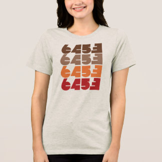Women's 6453 muted block graphic tee