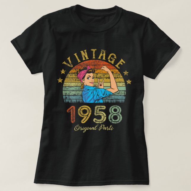 Womens 65 Year Old Awesome Since 1958 65th Birthda T-Shirt (Design Front)