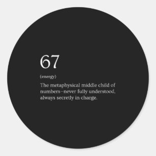 Womens 67 Definition Meme V-neck Classic Round Sticker