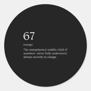 Womens 67 Definition Meme V-neck Classic Round Sticker