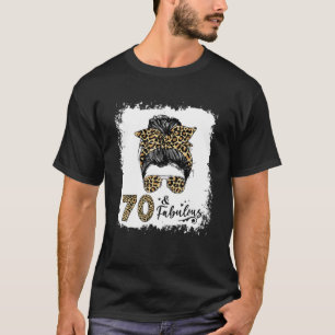 Womens 70 And Fabulous 70Th Birthday Queen Leopard T-Shirt