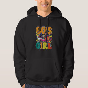 Womens 80's Girl 80s party Theme Outfit Vintage Re Hoodie