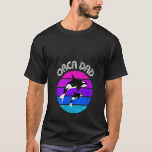 Womens 80s Orca Dad Retro Vintage Sunset V Neck T-Shirt