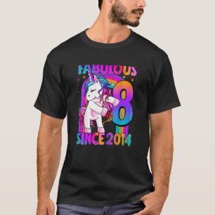 Womens 8 Years Old Unicorn Flossing 8th Birthday G T-Shirt