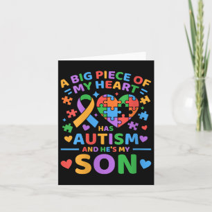Womens A Big Piece Of My Heart Has Autism And Hes  Card