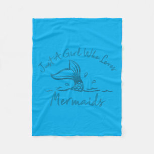 Womens A Girl Who Loves Mermaids Mermaid Tail Fish Fleece Blanket