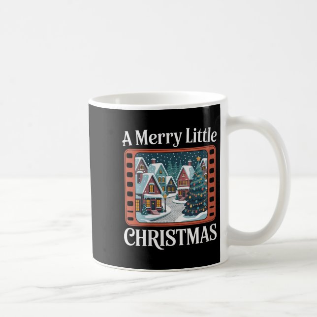 Womens A Merry Little Christmas Retro Holiday Vill Coffee Mug (Right)