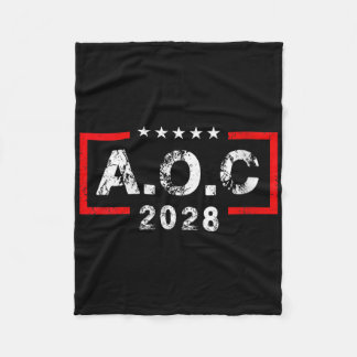 Womens A.o.c Alexandria Ocasio Cortez 2028 For Pre Fleece Blanket