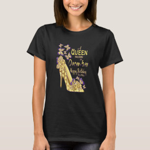Womens A Queen Was Born In December Happy Birthday T-Shirt