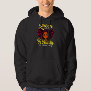Womens A Queen Was Born In February Juneteenth Bda Hoodie