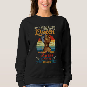 Womens A Queen Was Born In May 1955 Birthday Sweatshirt