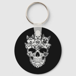 Womens A Skull But Dogs Dog Skeleton Halloween Dog Key Ring