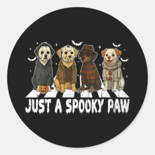Womens A Spooky Paw Halloween Dog Halloween Classic Round Sticker