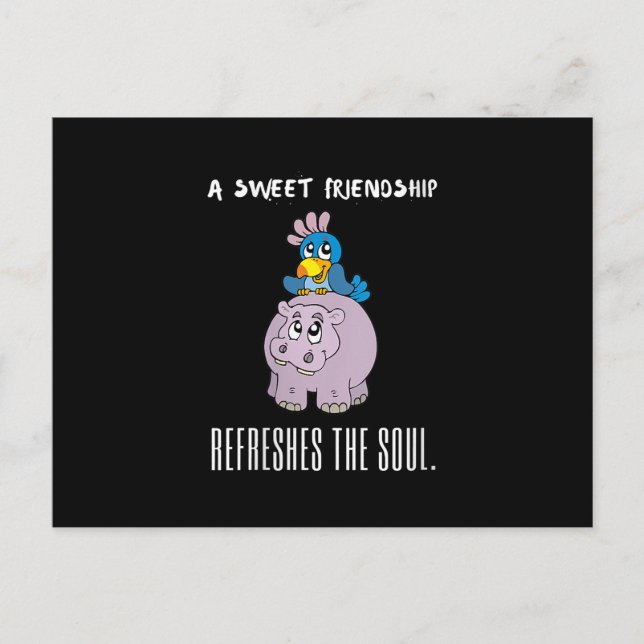 Womens A Sweet Friendship Refreshes  Soul Purple Postcard (Front)