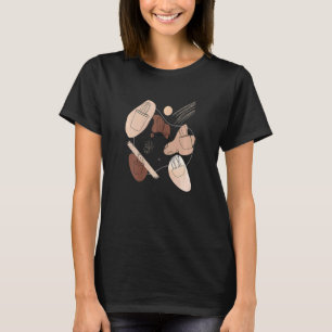 Womens Abstract Minimalist Cactus  Aesthetic Boho  T-Shirt