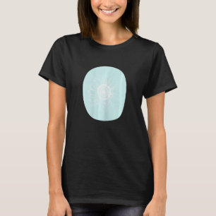 Womens Abstract Pastel Blue Boho Sunflower Minimal T-Shirt