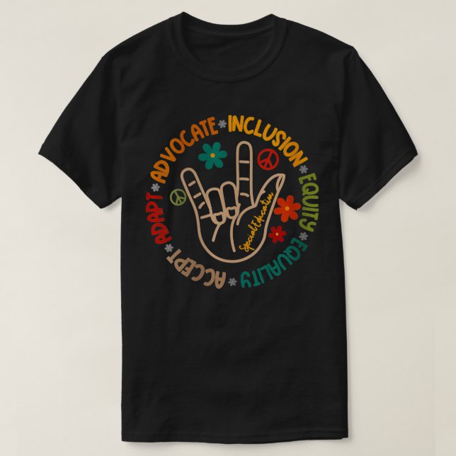 Womens Accept Adapt Advocate Inclusion Equity Equa T-Shirt (Design Front)