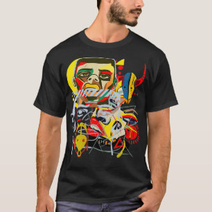 Womens African Abstract Black Art Graphic VNeck T-Shirt