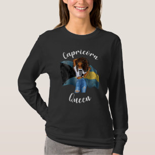 Womens Afro Bahaman Capricorn Queen Black Womens Z T-Shirt