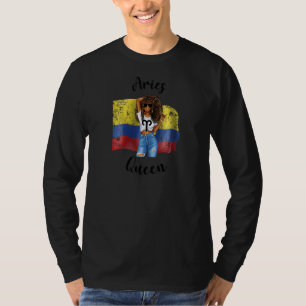 Womens Afro Colombian Aries Queen African Colombia T-Shirt