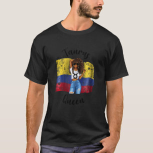 Womens Afro Colombian Taurus Queen African Zodiac  T-Shirt
