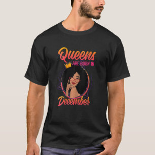 Womens Afro Diva A Queen Was Born In December Happ T-Shirt