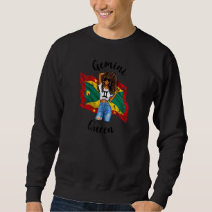 Womens Afro Grenada Gemini Queen African Grenadian Sweatshirt