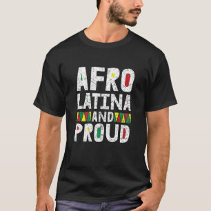 Womens Afro Latina Proud Cool Melanin Pride Black T-Shirt