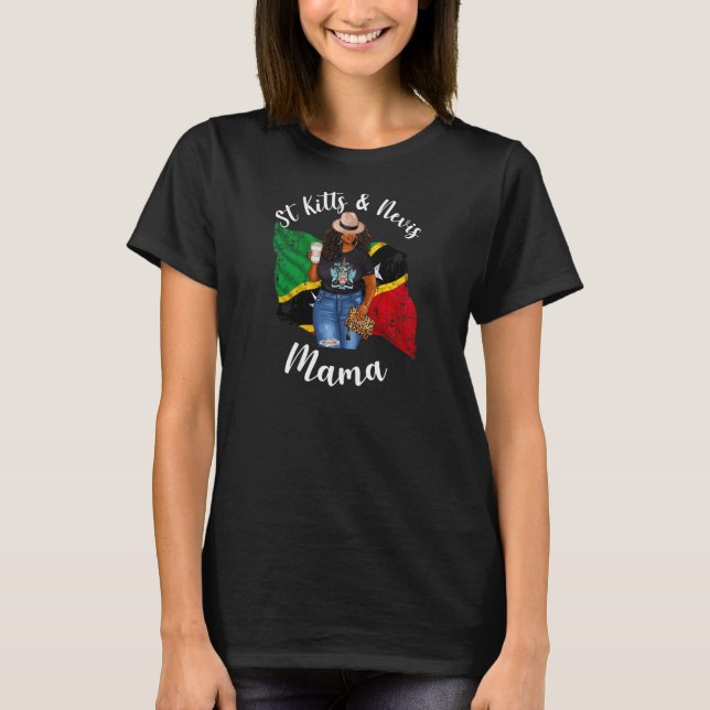 Womens Afro St Kitts And Nevis Mama Loves Coffee C T-Shirt (Front)