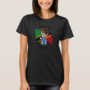 Womens Afro St Kitts & Nevis Gemini Queen African T-Shirt