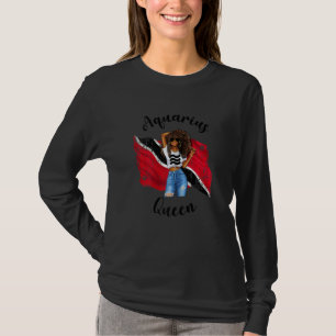 Womens Afro Trinidad Tobago Aquarius Queen African T-Shirt