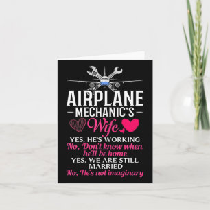 Womens Aircraft Mechanic Wife Aeroplane Maintenanc Card