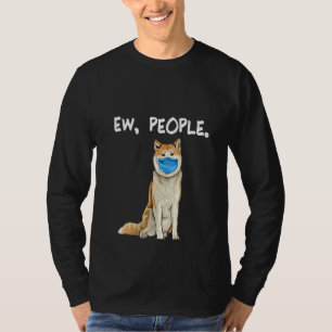 Womens Akita Ew People Dog Wearing Face Mask T-Shirt