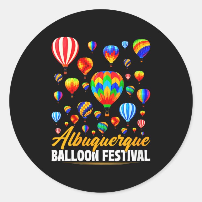 Womens Albuquerque Hot Air Balloon Festival Balloo Classic Round Sticker (Front)