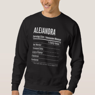 Womens Alejandra  Nutritional Facts Serving Size C Sweatshirt