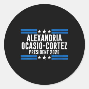 Womens Alexandria Ocasio Cortez For President 2028 Classic Round Sticker