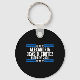 Womens Alexandria Ocasio Cortez For President 2028 Key Ring