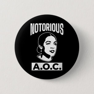Womens Alexandria Ocasio-cortez The Notorious Aoc  6 Cm Round Badge