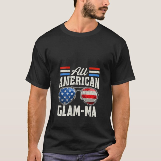 Womens All American Glam ma 4th Of July Family Mat T-Shirt (Front)