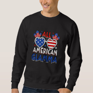 Womens All American Glamma 4th Of July American Fl Sweatshirt