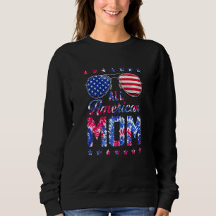Womens All American Mum 4th Of July Tie Dye Mothe Sweatshirt
