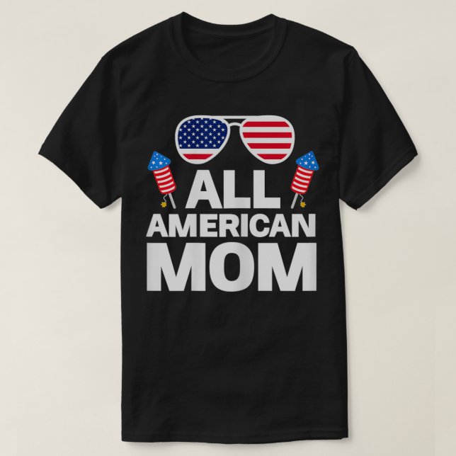 Womens All American Mum American Mum  T-Shirt (Design Front)
