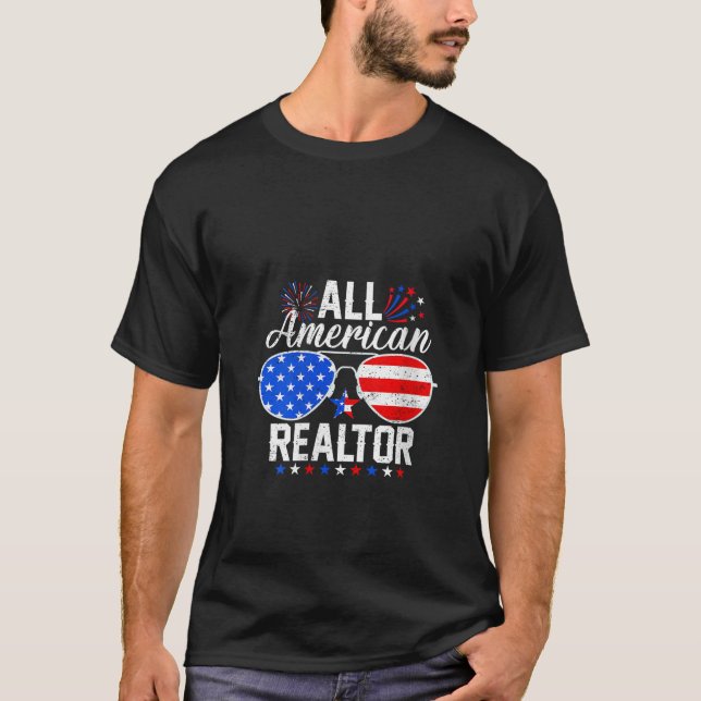Womens All American Realtor Funny 4th of July Fami T-Shirt (Front)