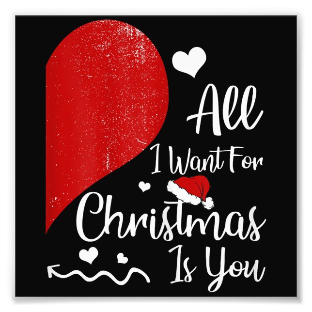 Womens All I Want For Christmas Is You Couples Mat Photo Print (Front)