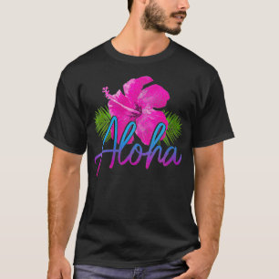 Womens Aloha Hawaiian Islands Hawaii Surf Hibiscus T-Shirt