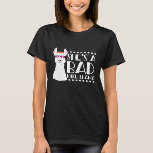 Womens Alpaca Fan Design Shes A Bad Wife Llama Fo T-Shirt