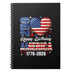 Women's America USA 250 Years Birthday 250th Anniv Notebook
