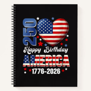 Women's America USA 250 Years Birthday 250th Anniv Notebook
